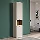 trendteam smart living - Sao Paulo - Hochschrank - Kashmir (Beige)/Evoke Eiche - Badezimmerschrank mit offenem Fach und 3 Einlegeböden - (BxHxT) 40 x 186 x 31 cm - Soft-Close-Funktion