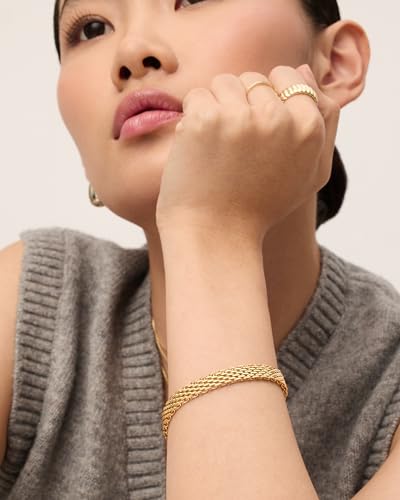 PAVOI 14K Gold Plated Chunky Chain Adjustable Bracelet for Women | Stainless Steel Lightweight Trendy Chain Bracelet4