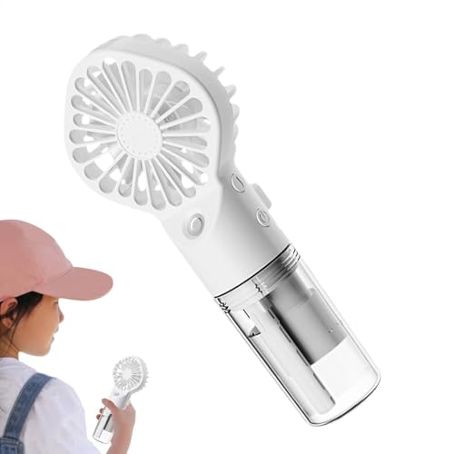 LearnLyrics Ventilador De Pulverización De Mano - Ventilador De Bolsillo Portátil, Ventilador De Equipos De Camping | Diseño Del Tanque De Agua Ajustable De 4 Vites