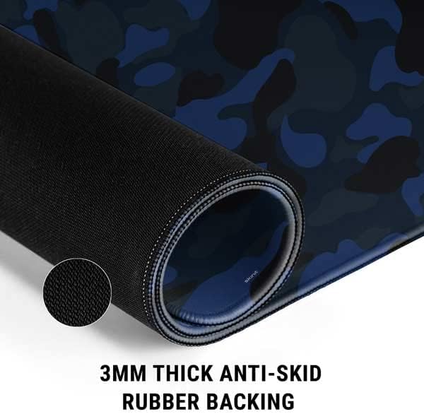 Vista 92 de Skinit Alfombrilla de mouse grande para juegos, diseño de camuflaje de dientes de tiburón con bordes cosidos, impermeable, base de goma