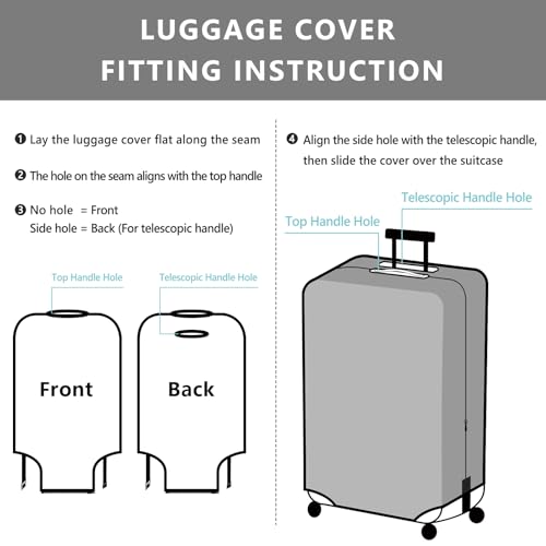 travelkin luggage cover washable suitcase cover suitcase protector anti-scratch suitcase cover fits 18-32 inch luggage