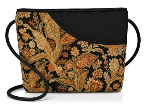 Image of Danny K. Women's Tapestry Zipper Purse Crossbody Handbag, Adjustable Cord, Handmade in USA