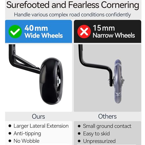 Image of Bike Training Wheels, Pair of Heavy Duty Rear with Stabilizers Mounted Kit for Kids Boy Girls Bikes of Single Speed Bicycle with 12 14 16 18 20 Inch