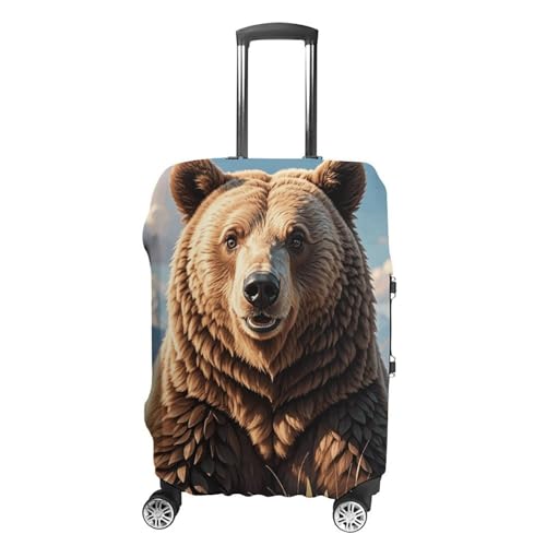 Travel Luggage Cover Elastic Suitcase Protector Anti-Scratch Washable Bear Luggage Sleeve Tsa Approved Carry on Covers Baggage Cover Fits 18-32 Inch Luggages
