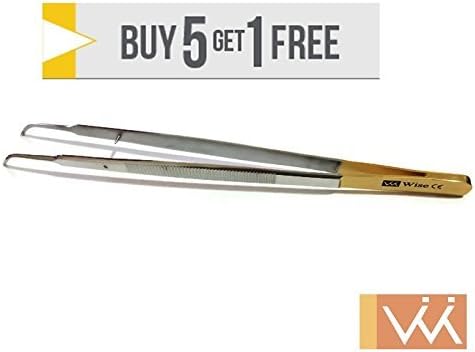 Wise Instruments Gerald Tissue Forceps 1x2 Curved – Dental Surgical Tissue Pliers for Suturing