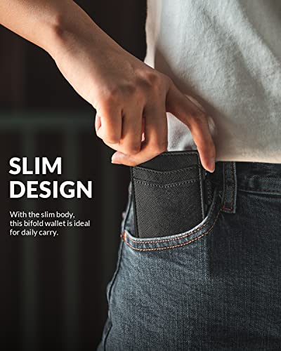 Image of VULKIT Men Card Holder Pop Up Cards Slim Leather Wallet RFID Protection Up to 12 Cards Card Case, Cross Black, One Size, Minimalist