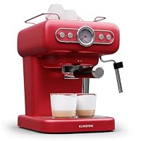 Klarstein Espresso Siebträgermaschine mit Milchaufschäumer, 1,2L Retro Mini-Espressomaschine mit Siebträger, 950 W Kaffeemaschine Klein, Edelstahl für Cappuccino, Latte & Macchiato – Ansicht 1