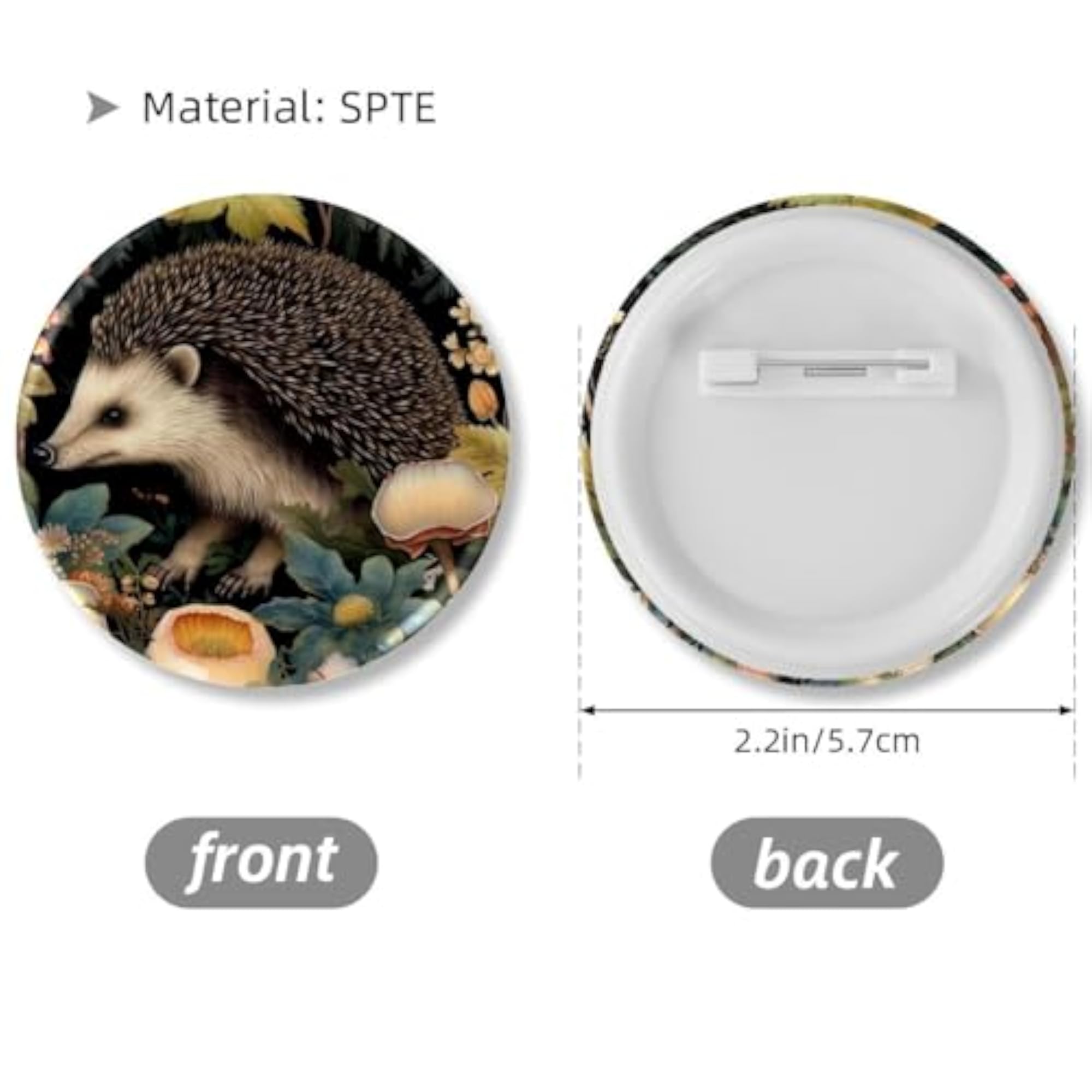 6-Pack Children's Trendy Button Pins, Adorable Brooches