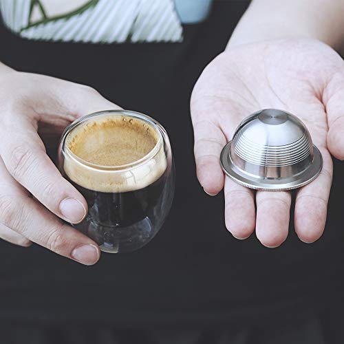 I Cafillas Refillable Stainless Steel Coffee Capsule Compatible For Nespresso Vertuoline Reusable Pods,Nespresso Vertuo Plus Machines, Espresso Size 2.4Oz (Capsule) #TOP7