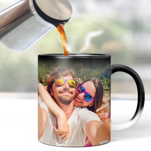 Image of GiftsOnn Personalized Gift Custom Photo Quote Name Wish Ceramic Magic Mug Gifts for Wedding Gifts for Rakhi Gifts for Rakshabandhan Friends Gifts Parents Gifts -325 Ml