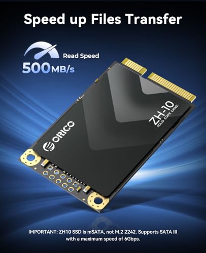ORICO 512GB mSATA SSD SATA III, 6 Gbps 3D NAND Internal Solid State Drive for Laptops Ultrabooks Desktop-ZH10 - Image 2