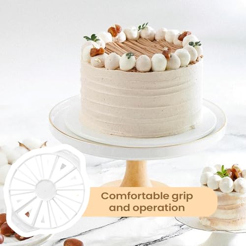 10/12/14/16 Cake Slicer, Double Sided RoundCake Equal Portion Marker, Reusable Round Food Grad PP Cakes Cutter/Divider Baking Tool for Cheesecake, Mousse, Bread - Image 2