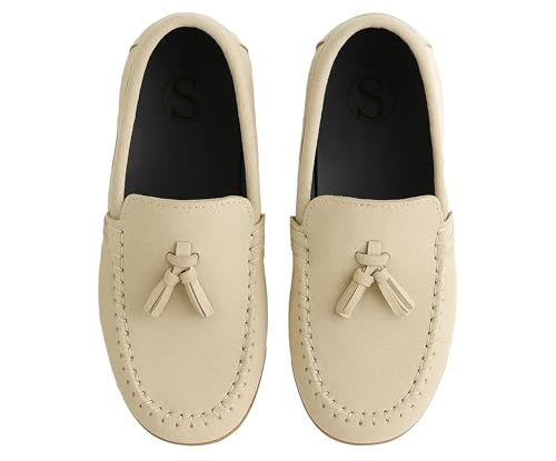 Boys Faux Suede Slip On Loafer Wedding Classic Smart Casual Moccasin Flat Shoes3