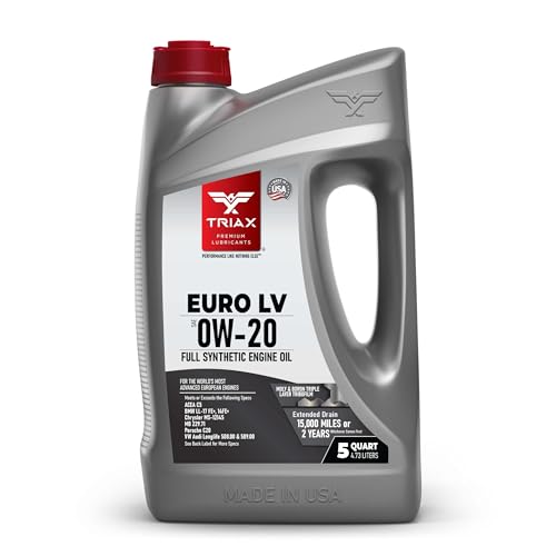 TRIAX Euro LV 0W-20 Full Synthetic European Car Engine Oil | 15K Miles | Compatible with BMW LL-12+ LL-17+ MB 229.71 VW 508.00/509.00 (5 Quart)