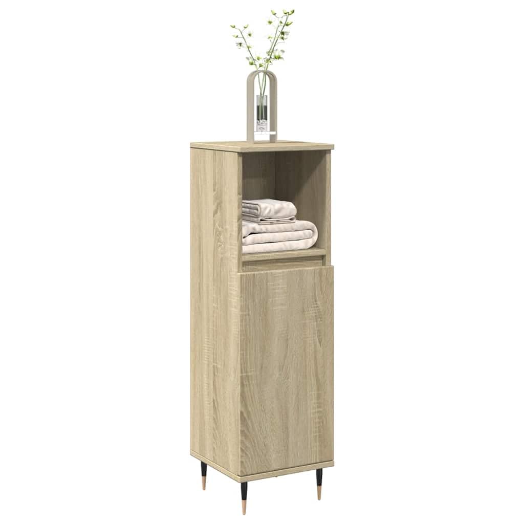 Armario de Baño con 3 Compartimentos y Puerta Reversible para Almacenamiento Organizado de Artículos de Tocador y Productos de Higiene Personal