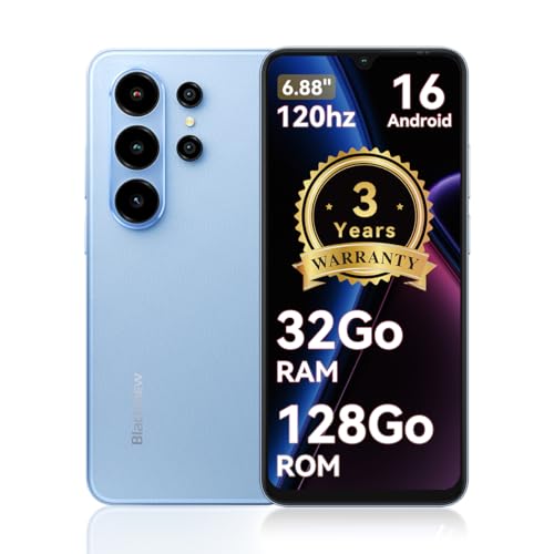 Blackview Wave 10 Téléphone Portable Pas Cher, Android 16 Smartphone 32GB+128GB/2TB, 32MP 13MP,6,88