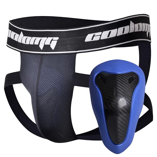 COOLOMG MMA Jock Straps with Cup for Men Adult 4-Straps Athletic Supporters with Groin Cup for BJJ Boxing Muay Thai Wrestling