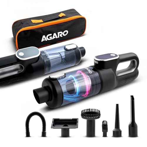 AGARO HVC7799 Cordless Car Vacuum Cleaner, Portable Handheld Vacuum for Car & Home Interiors, 16 kPa High Power Suction, 5000 mAh Rechargeable Battery, Steel HEPA Filter, LED Light, Multiple Nozzles view 1