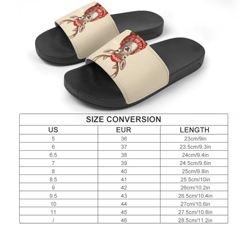 Deer Santa Christmas Hat Scarf House Sandals Non-Slip Bathroom Slippers Beach Summer Shoes for Men Women2