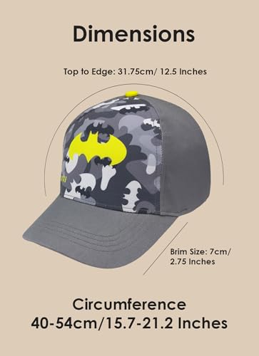 Image of Kidsville Official DC Comics Batman Cap for Kids Boys & Girls | Adjustable Closure