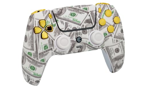 Image of Custom Controllerzz Custom Wireless Controller Compatible with PS5 - Multiple Designs Available (Money & Gold Inserts)