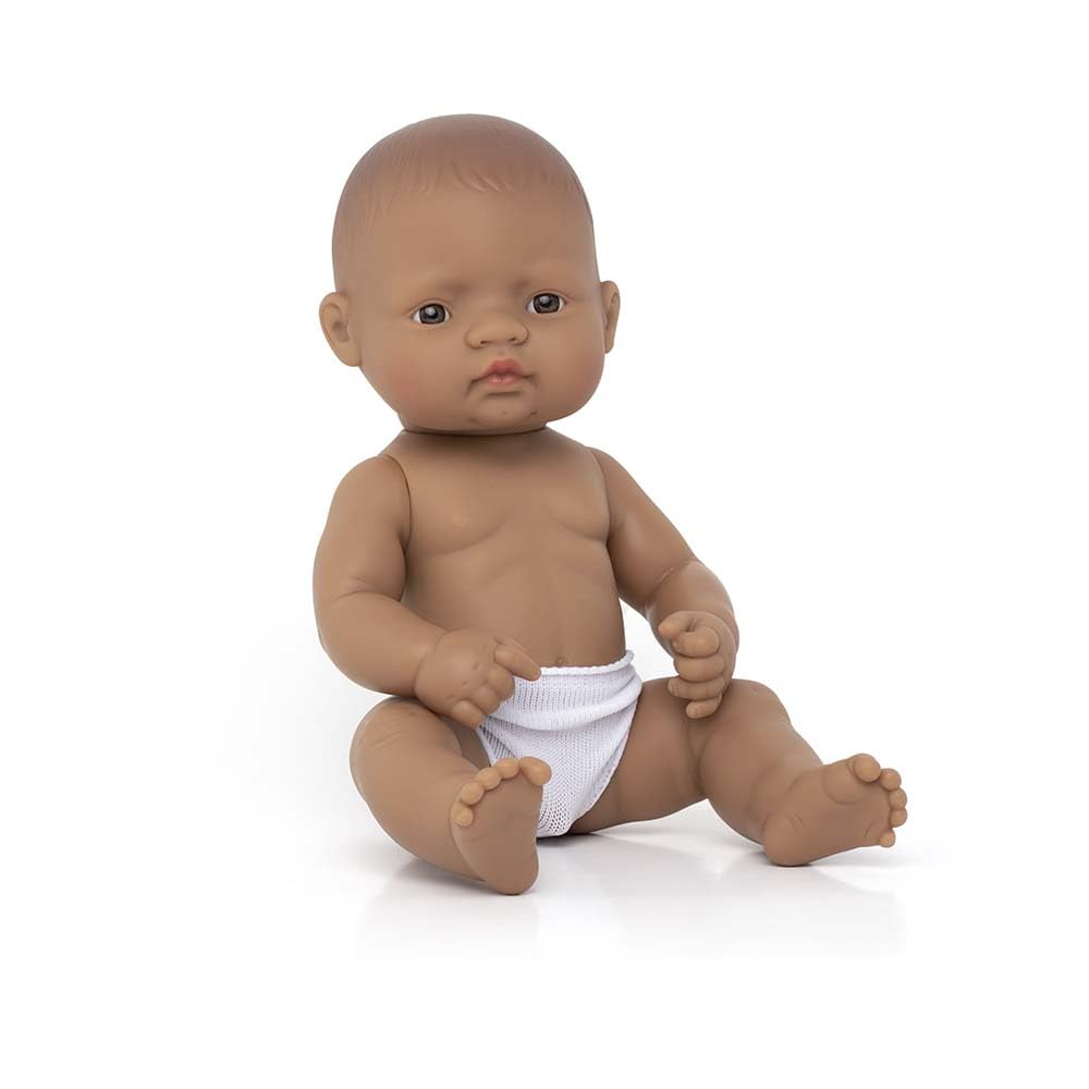 Miniland Doll 12 5/8'' Hispanic Boy (Polybag) - Made in Spain, Anatomically Correct, Quality, Inclusion