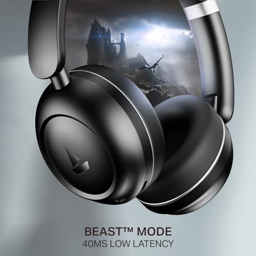 Image of Boat 2025 Launch Rockerz Prime 415, 360 Spatial Audio, 120H Battery, 40mm Drivers, AI-ENx Tech, Beast Mode, ASAP Charge & App Support, Bluetooth Headphones, Wireless Headphone with Mic (Black Sabre)