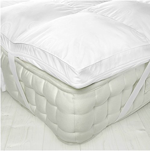 Hachette MICROFIBRE MICROLITE MATTRESS TOPPER WITH ELASTICATED CORNER STRAPS, 230TC COVER, BAFFLE BOX STITCHED (Single)