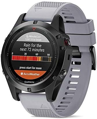 Garmin Fenix New 6S 5X GPS Watch Band - Quick Release Fit Replacement Band Strap Fitness Wristband for Garmin Fenix New 6s 5X/Fenix 3/Fenix 3 HR (Grey)
