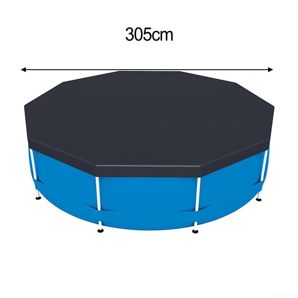 Copertura rotonda in PVC per piscina fuori terra, resistente ai raggi UV e al vento, per 305 366 457 cm di diametro, detriti e protezione dalle foglie, riduce i tempi di pulizia, risparmia energia
