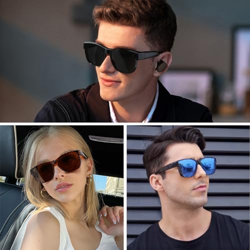 Over Glass Sunglasses for Men Women,Lightweight Square Polarized Sunglasses Wear Over Glasses,UV Protection2