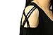 PAAZA Womens Criss Cross Casual Loose Cold Shoulder Tops and Blouses Basic T Shirts (Black, S)