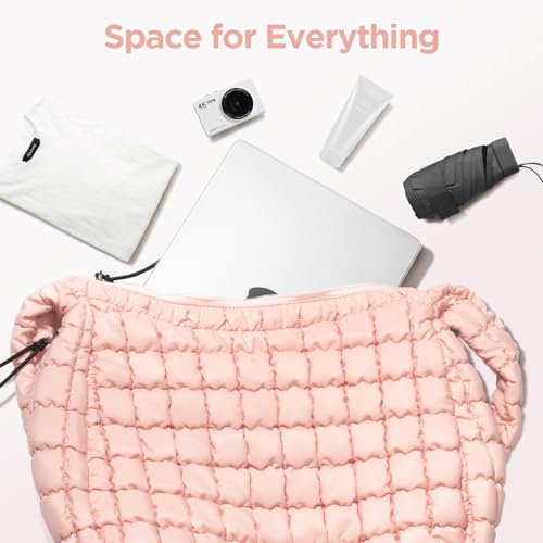 Image of Puffer Tote Bag for Women Large Quilted Crossbody Bag Quilted Carryall Bag Soft Puffy Hobo Handbags Puff Purse Shoulder Bag