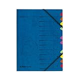 herlitz 5001128 Ordnungsmappe Quality 1-12 / A-Z, A4 , 12 Fächer mit Gummizug, 1 Stück, blau (bunt)