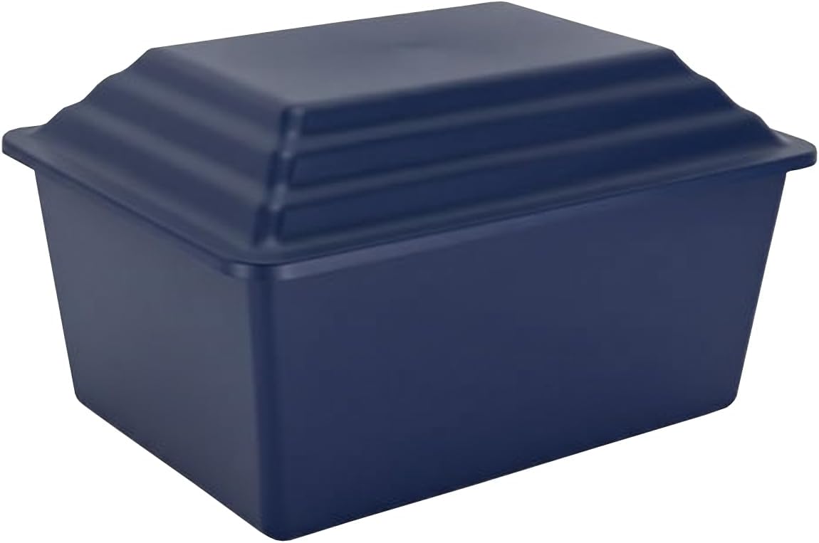 Urn Vault for Cremated Remains Supports Structured Placement & Stable Enclosure - Ash Holders for Human Provide Organized Storage-Navy Blue Cremation Vaults for Ground Burial & Memorial Use of Remains