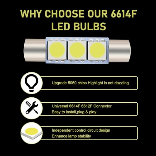 10 luces LED T6 5050 para auto, visor solar, 28mm 12V miniatura 4