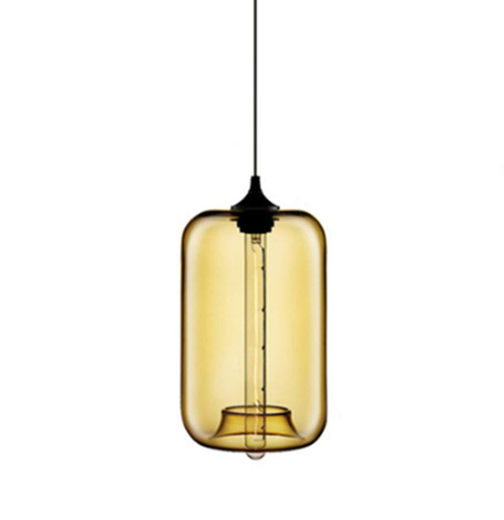 CSXSXAUO Pendant Lamp Glass LED Lampshade Nordic Ceiling Hanging Lighting Chandelier Restaurant Bar Dining Room Indoor Smoke Gray Decor Light (Color : Amber) Star of