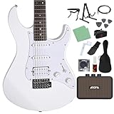 YAMAHA PACIFICA012 エレキギター 入門モデル SSHピックアップ ヤマハ パシフィカ (ミニアンプ初心者セット, ホワイト)