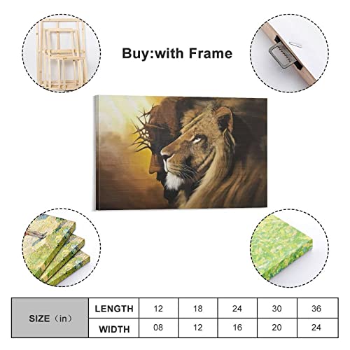 Canvas Wall Art Abstract Canvas Wall Decor The Lion Of Judah Jesus Christ Wall Art For Living Room Abstract Canvas Artwork Contemporary Pictures Modern Landscape For Office Decoration Frame-Style-1 24X36Inch(60X90Cm) #TOP1