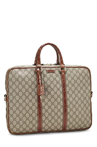 Pre-Loved Brown GG Supreme Canvas Briefcase, Brown2