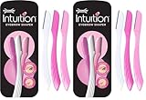 Wilkinson Sword - Intuition Augenbrauenformer für Frauen, 3 Rasierer, Gesichtshaarentferner und -trimmer, Peeling-Dermaplaning-Tool (Packung mit 2)