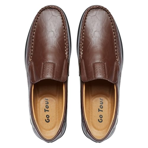 Image of Go Tour Men's Casual Leather Fashion Slip-on Loafers Shoes