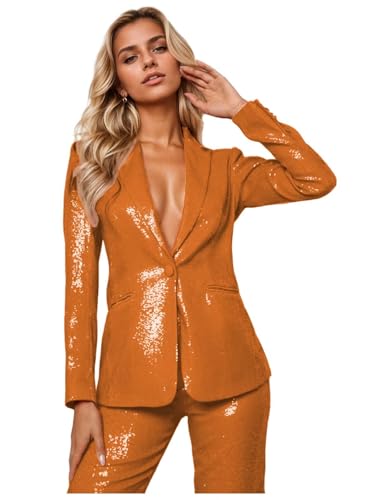Sequin Suit Women 2 Piece Set Dressy Sexy V Neck Wedding Tuxedos Glitter Sparkly Pants Suit Prom Party Outfits