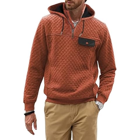 JMIERR Men's Quilted Hoodie Cover