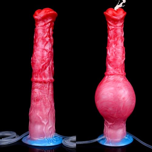 LOXICAI-Silikon-Spritz-Pferde-Penis-Dildo-Grosse-Aufblasbares-Fantasy-Monster-Tierdildo-Realistischer-Pferdedildo-mit-Saugnapf-Analdildos-Analplug-G-Punkt-Prostata-Stimulation-SM-Sexspielzeug-fur-paar