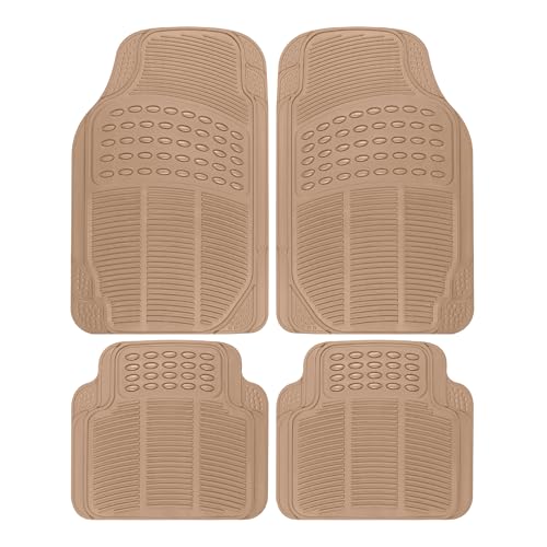 Heavy Duty 4pc Front & Rear Rubber Floor Mats for Car SUV Van & Truck-All Weather Protection Universal Fit