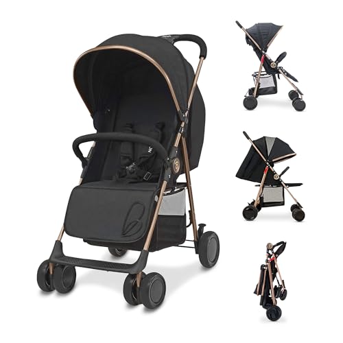 Silla de Paseo Ultraligera y Compacta para Bebé con Capota Extensible, Arnés 5 Puntos y Freno Trasero, Carrito de Paseo Ligero y Seguro desde el Nacimiento – Asalvo NOVA Dorado Silla de Paseo Ultraligera y Compacta para Bebé con Capota Extensible, Arnés 5 Puntos y Freno Trasero, Carrito de Paseo Ligero y Seguro desde el Nacimiento – Asalvo NOVA Dorado