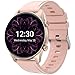 Smartwatch Damen Rosa Rund Deeprio 1.2 Zoll Armbanduhr Fitness Tracker mit Personalisiertem Bildschirm, 3ATM wasserdicht Herzfrequenz Schlafmonitor Smart Watch für Android IOS, Rosegold