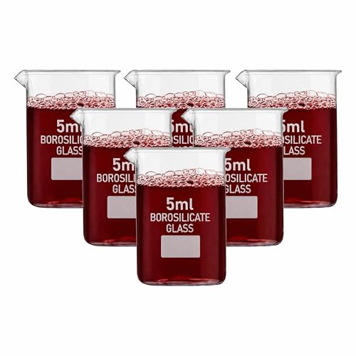 Image of VVS Borosilicate Glass Beaker 5ml pack of 6 of For School College, Lab Laboratry and professional use