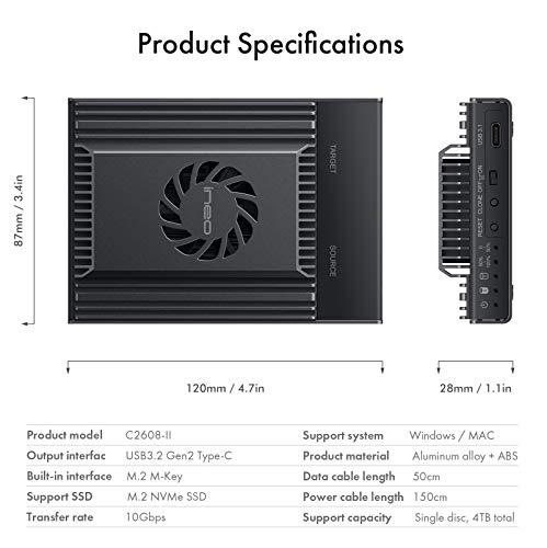 ineo Docking Dual-Bay NVMe con Ventilador Enfriador miniatura 6